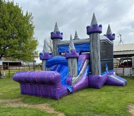 Purple Rush Bounce House Combo with slide