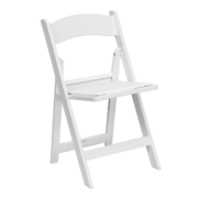 White Resin Chair with White Vinyl Padded Seat