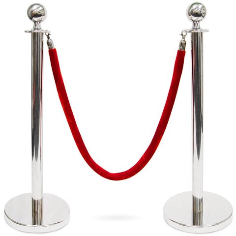 Pair of Stanchions w/ Velvet Rope