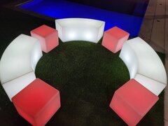 7 pc Curved LED Furniture Set - 360 degrees