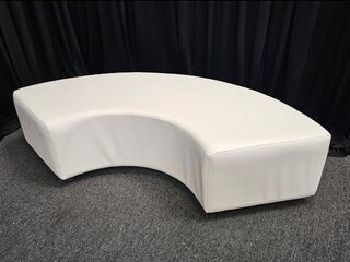Curved Bench Ottoman - White