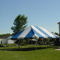 20x40 Pole Tent Blue &White