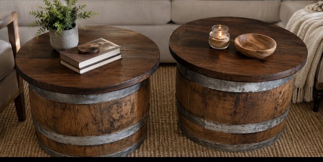 Whiskey Barrel Side Tables Whiskey Barrel Side Tables