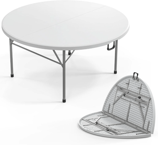 Foldable 5 foot Round Plastic Tables Foldable 5 foot Round Plastic Tables