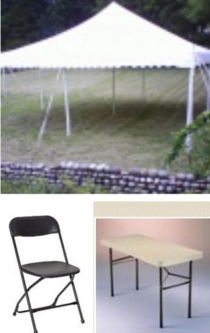 Tent 20X20 25 Folding Chairs and 4 Tables Tent 20X20 25 Folding Chairs and 4 Tables