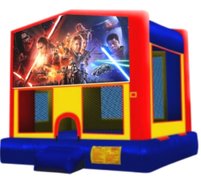  Star Wars Panel On A Red And Blue Bounce House / With Basketball Goal