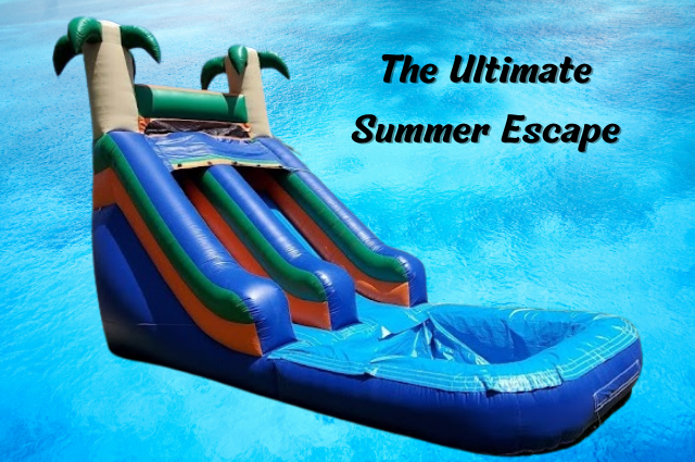 our palm tree single lane water slide is perfect for your summer event