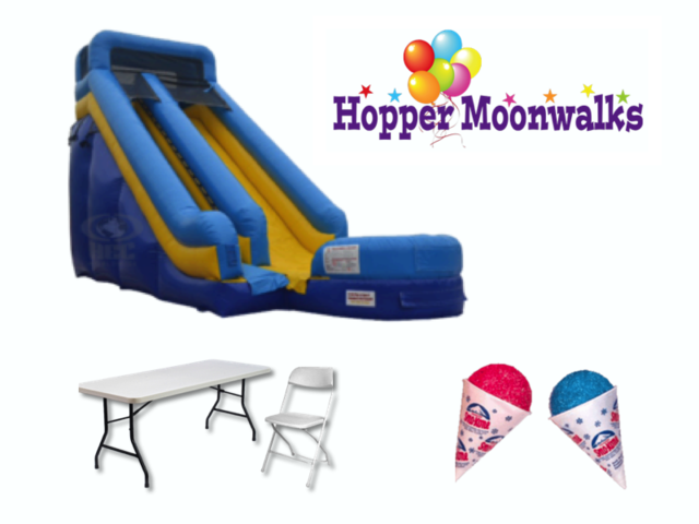 18' Fast Splash Package w/ 2 tables, 12 chairs, snow cone machine