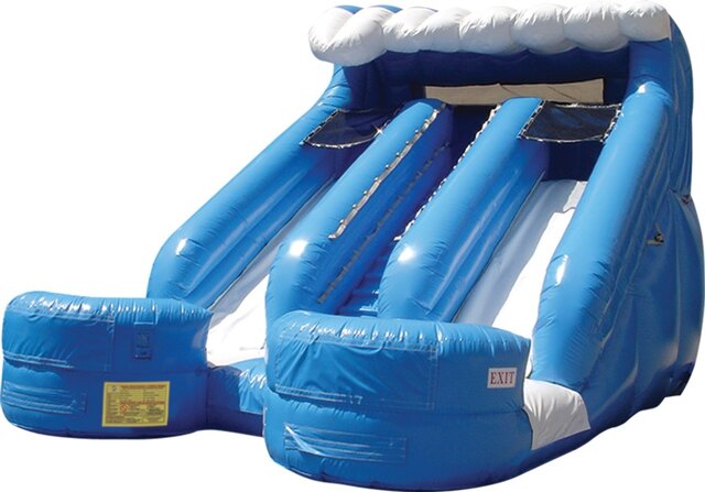 15 Ft. Double Lane Splash Zone Water Slide (8 Ft. seated height) 15 Ft. Double Lane Splash Zone Water Slide (8 Ft. seated height)