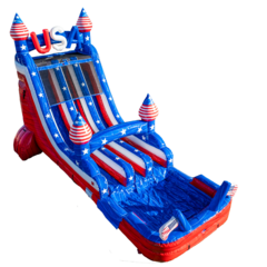We Love the USA Double Lane - 20 FT Waterslide with Pool