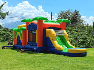 Tropical Playground Obstacle CourseSize 42 L x 15 W x 14 H