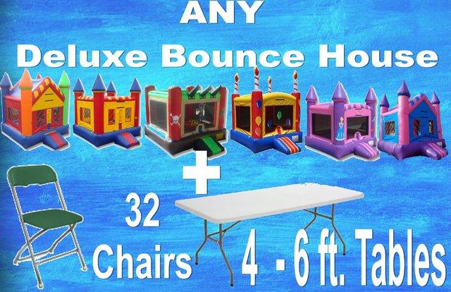 Inflatable Bounce House Table Chair Package Rental