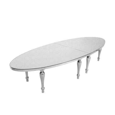 Gisele's Silver Oval Table Gisele's Silver Oval Table