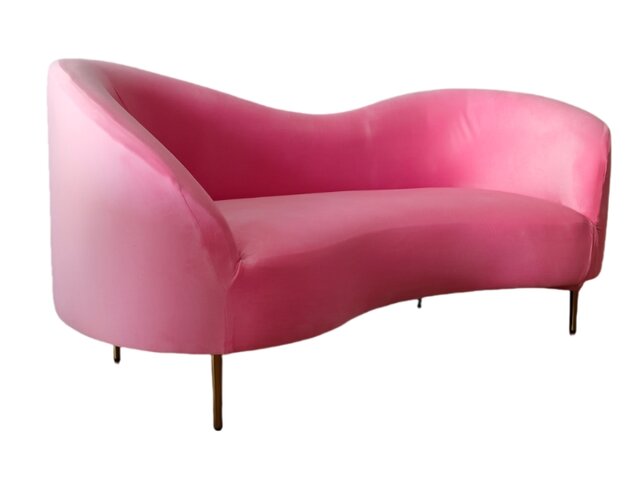 Tasha's Hot Pink Velvet Loveseat Tasha's Hot Pink Velvet Loveseat