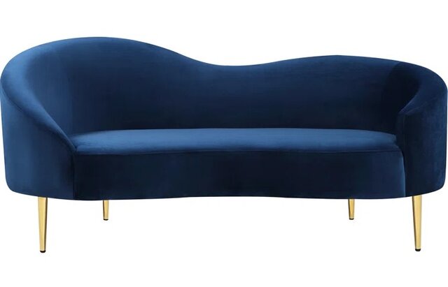 Tasha's Navy Velvet Loveseat Tasha's Navy Velvet Loveseat