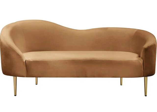 Tasha's Saddle Velvet Loveseat Tasha's Saddle Velvet Loveseat