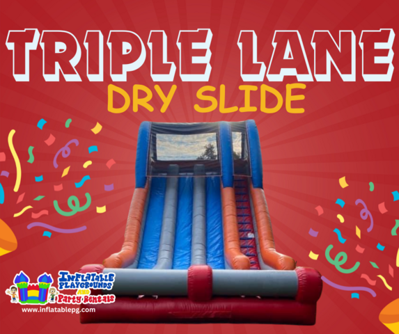 22ft Triple Lane Dry Slide 22ft Triple Lane Dry Slide