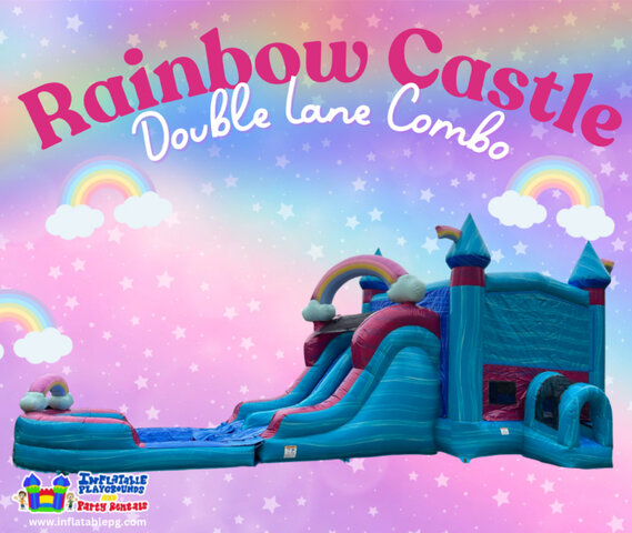 Rainbow Castle Double Lane Combo Rainbow Castle Double Lane Combo