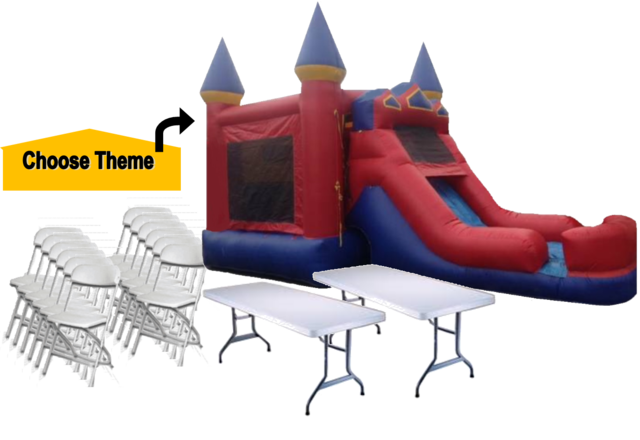 Red Castle 4 in 1 Combo, 15 Chairs, 2 Tables Package  Package