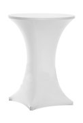 White Spandex Cocktail Table Cover Round 
