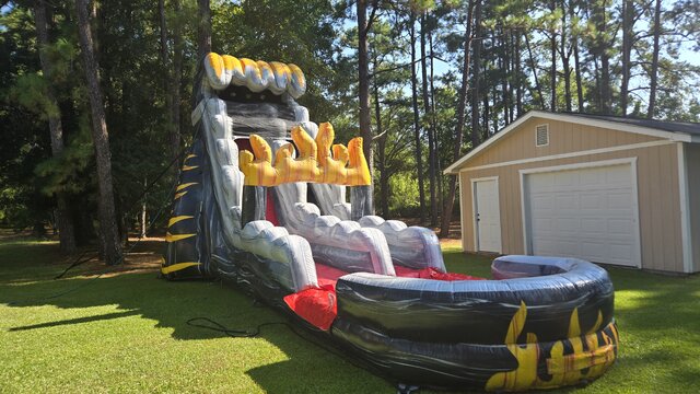 22' Ft Large Black Fire Storm Waterslide 22' Ft Large Black Fire Storm Waterslide