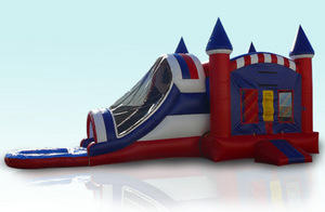 Large Dual Lane All American Waterslide Bouncehouse 5 in 1 Combo (Wet)