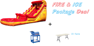 20Ft Large Fire and Ice Waterslide / Dry Slide Package Deal
