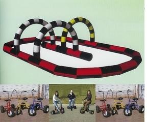 Inflatable Race Track with Racing Trikes