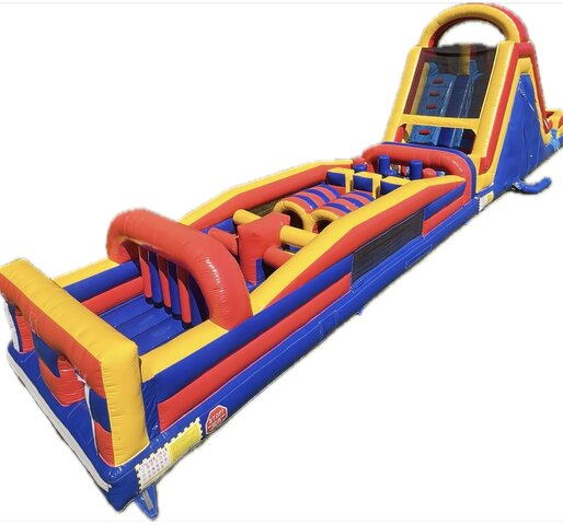 66' Obstacle Course with 18' Double Lane Slide 66' Obstacle Course with 18' Double Lane Slide