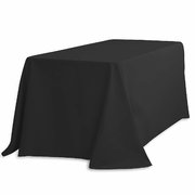 Linen Black - 6ft Rectangular Table Floor Length Linen Black - 6ft Rectangular Table Floor Length