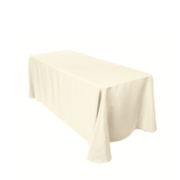 Linen Ivory - 6ft Rectangular Table Floor Length (not pressed)