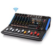 8-Channel Bluetooth Studio Audio Mixer - DJ Sound Controller Interface w/ USB Drive 8-Channel Bluetooth Studio Audio Mixer - DJ Sound Controller Interface w/ USB Drive