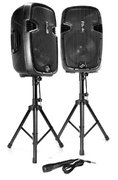 1800 Watts Dual Portable PA/Music Speakers with Bluetooth/Mic 1800 Watts Dual Portable PA/Music Speakers with Bluetooth/Mic