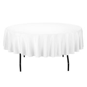 Linen White - 4 ft. Round Table - Half Length Linen White - 4 ft. Round Table - Half Length