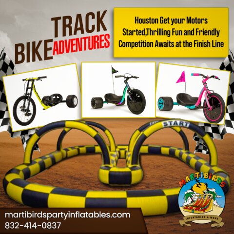 Houston's Largest Inflatable race track- trycycle Houston's Largest Inflatable race track- trycycle