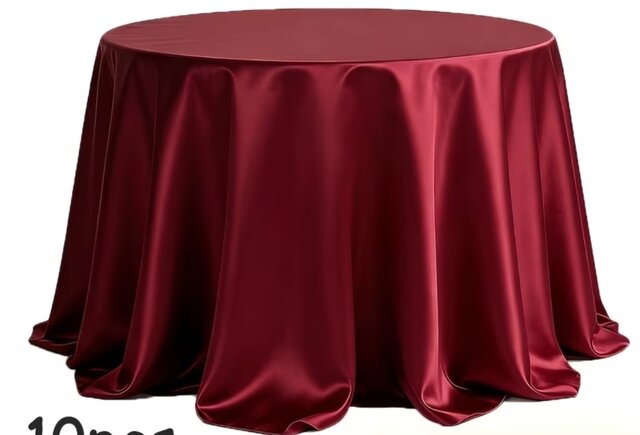 Silky Satin Burgundy Color Round Tablecloth 120 inches Silky Satin Burgundy Color Round Tablecloth 120 inches