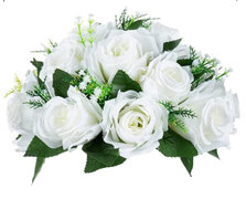 White Artificial Fake Flower Arrangement Bouquet