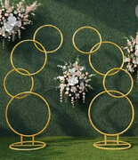 65” 2pcs Gold Metallic 4 Tier Ring Loop Arch