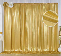 Gold Shimmer Backdrop Curtains 5’x10’