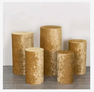 5 Pcs Gold Velvet Cylinder Plinth Cake Stand Covers