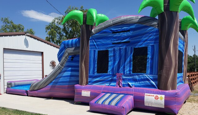 Purple Wave Double Lane Water Slide Combo w/ Pool Purple Wave Double Lane Water Slide Combo w/ Pool