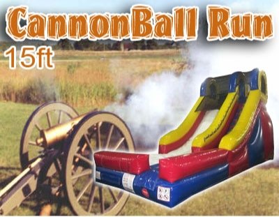 15' Single Lane Slide Wet/Dry Canon Ball Run 15' Single Lane Slide Wet/Dry Canon Ball Run