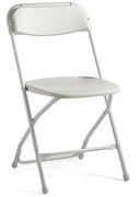 Chairs - White Folding Chair (Plastic & Metal)