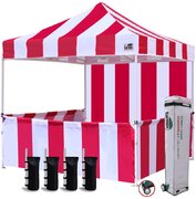 10x10 Carnival Booth Canopy Tent (Red/White) 
