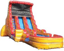 19' Volcano 2-Lane Inflatable Water Slide With Pool