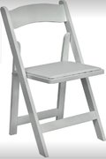 Chairs - White Resin padded seat Folding