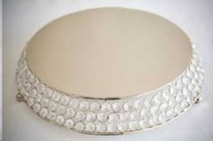 Cake Stand Crystal - round 16" nickle