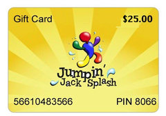 $25 Jumpin Jack Splash Gift Card Great Gift Idea!