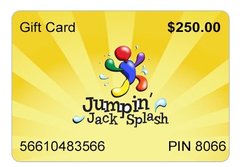 $250 Jumpin Jack Splash Gift Card Great Gift Idea!