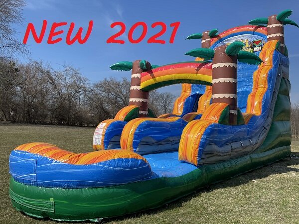 Tiki Plunge Water Slide - 18ft - Single Lane Tiki Plunge Water Slide - 18ft - Single Lane